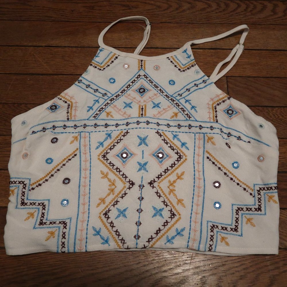 Xhilaration Tan Boho Crop Tank Top LIKE NEW! (M)